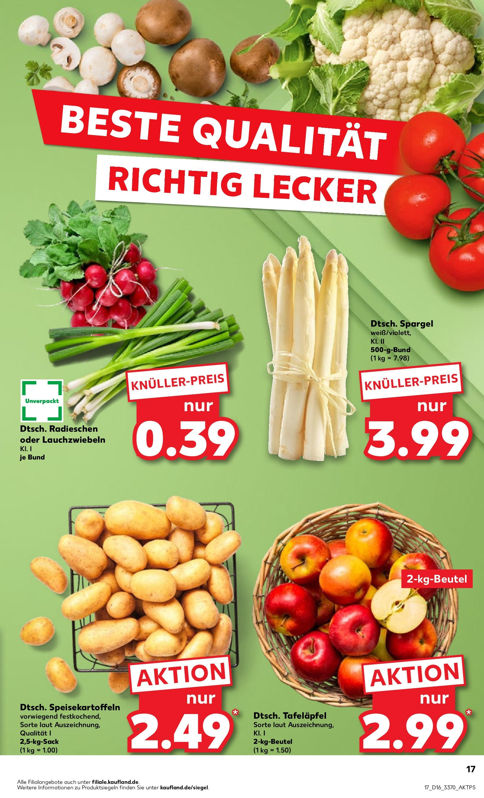 Kaufland - Sachsen (ab 18.04.2024) » Angebote Online zum Blättern | Seite: 17 | Produkte: Spargel