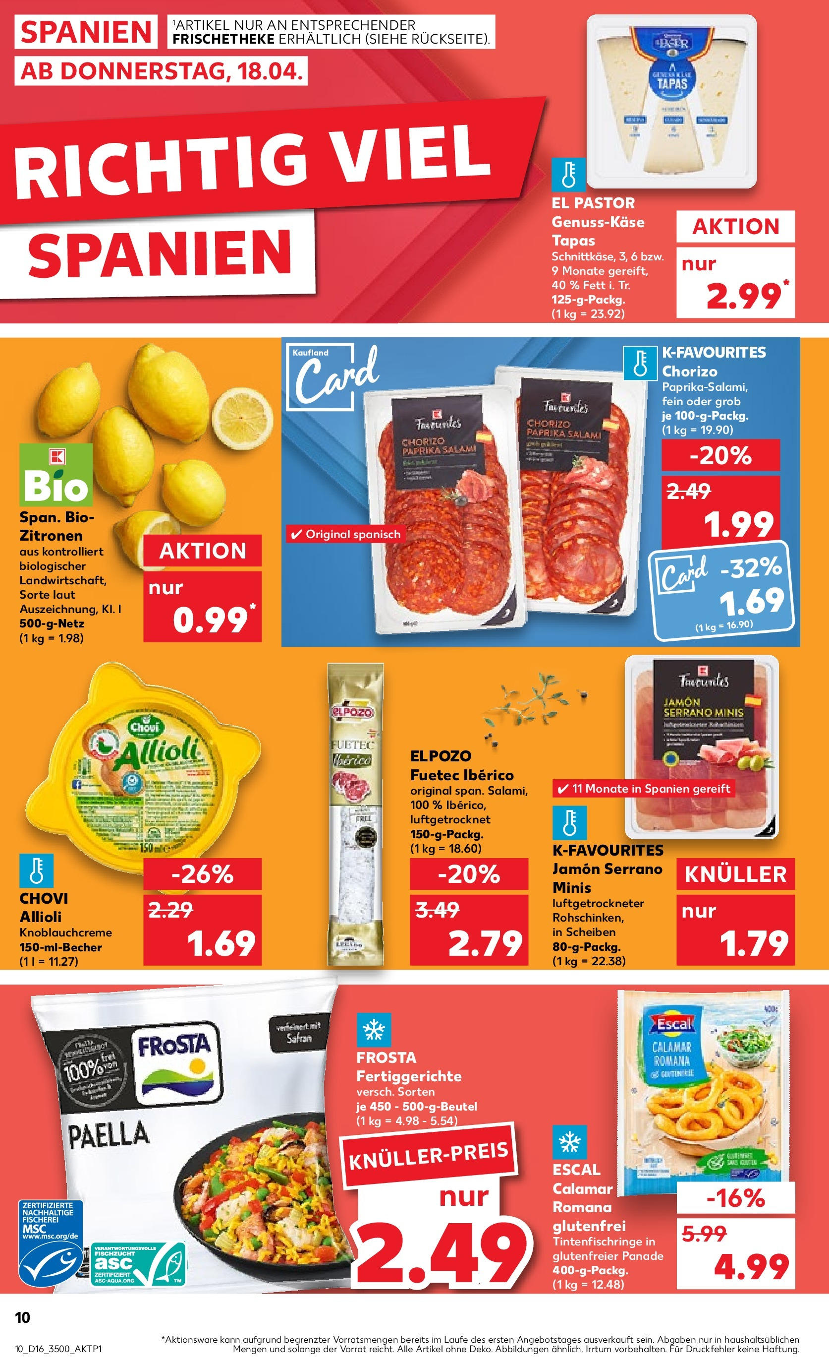 Kaufland - Sachsen (ab 18.04.2024) » Angebote Online zum Blättern | Seite: 10 | Produkte: Fertiggerichte, Salami