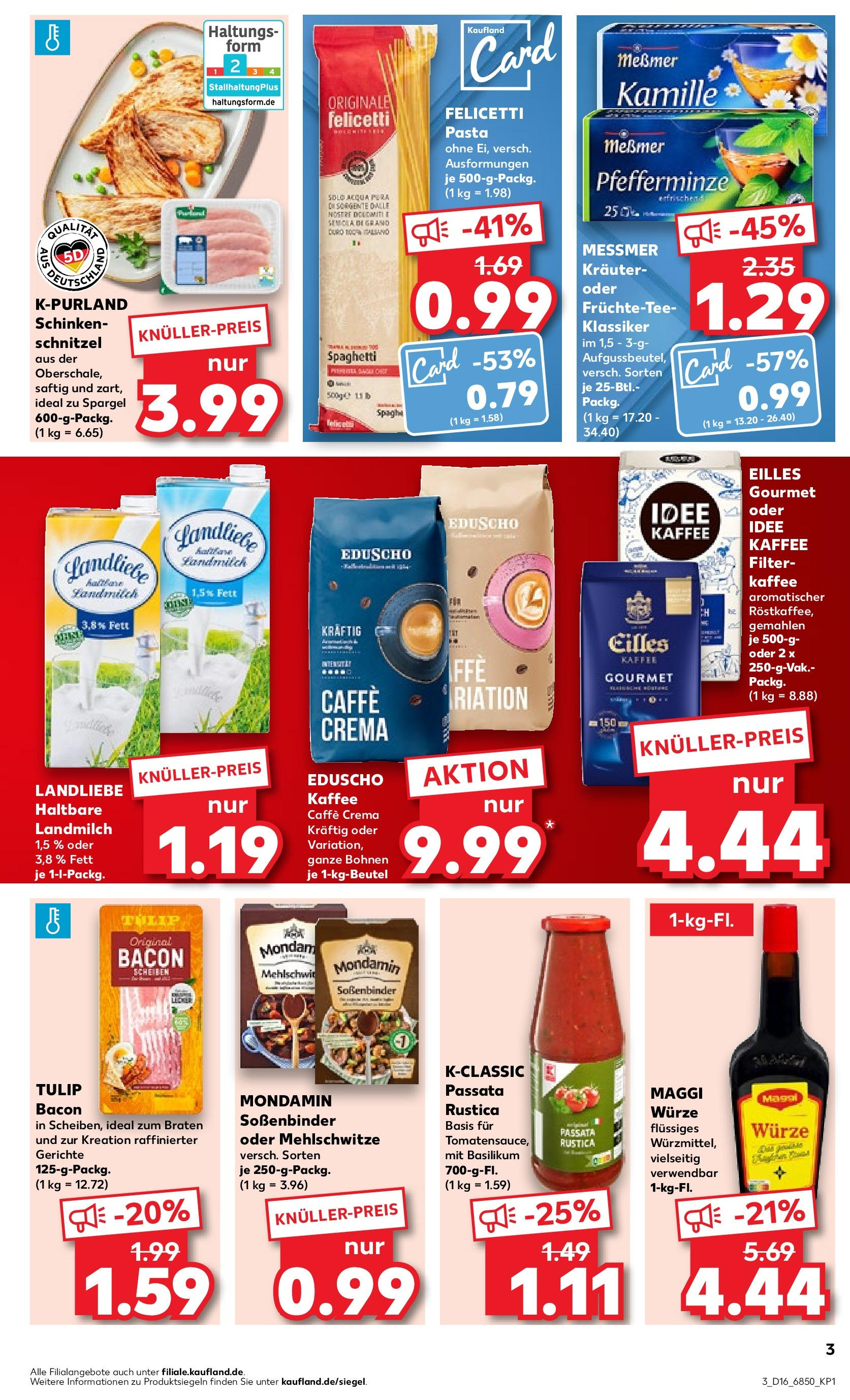 Kaufland - Bayern (ab 18.04.2024) » Angebote Online zum Blättern | Seite: 3 | Produkte: Kaffee, Burger, Pasta