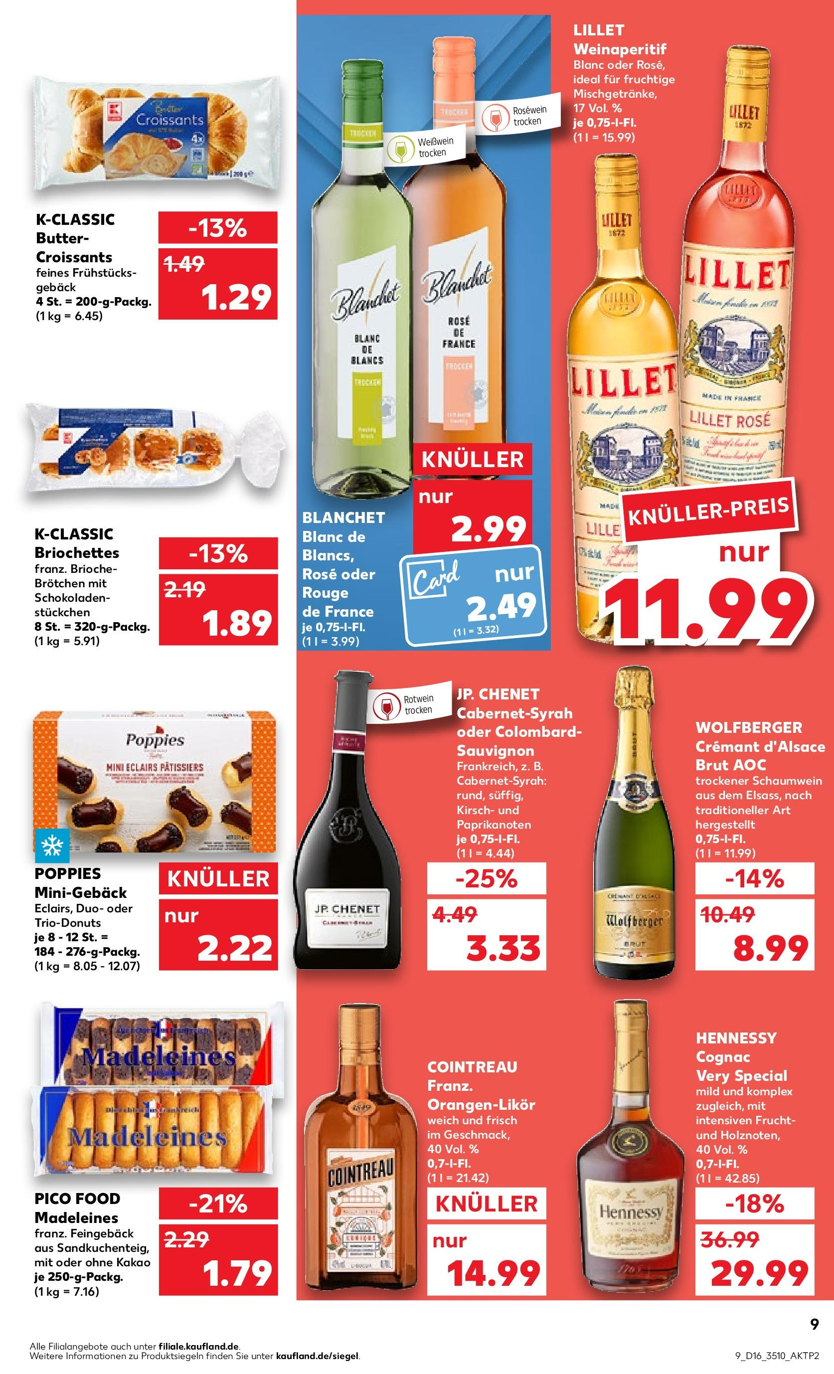 Kaufland Prospekt 	 (ab 18.04.2024) » Angebote Online zum Blättern | Seite: 9 | Produkte: Butter, Rotwein, Rotwein trocken, Rouge