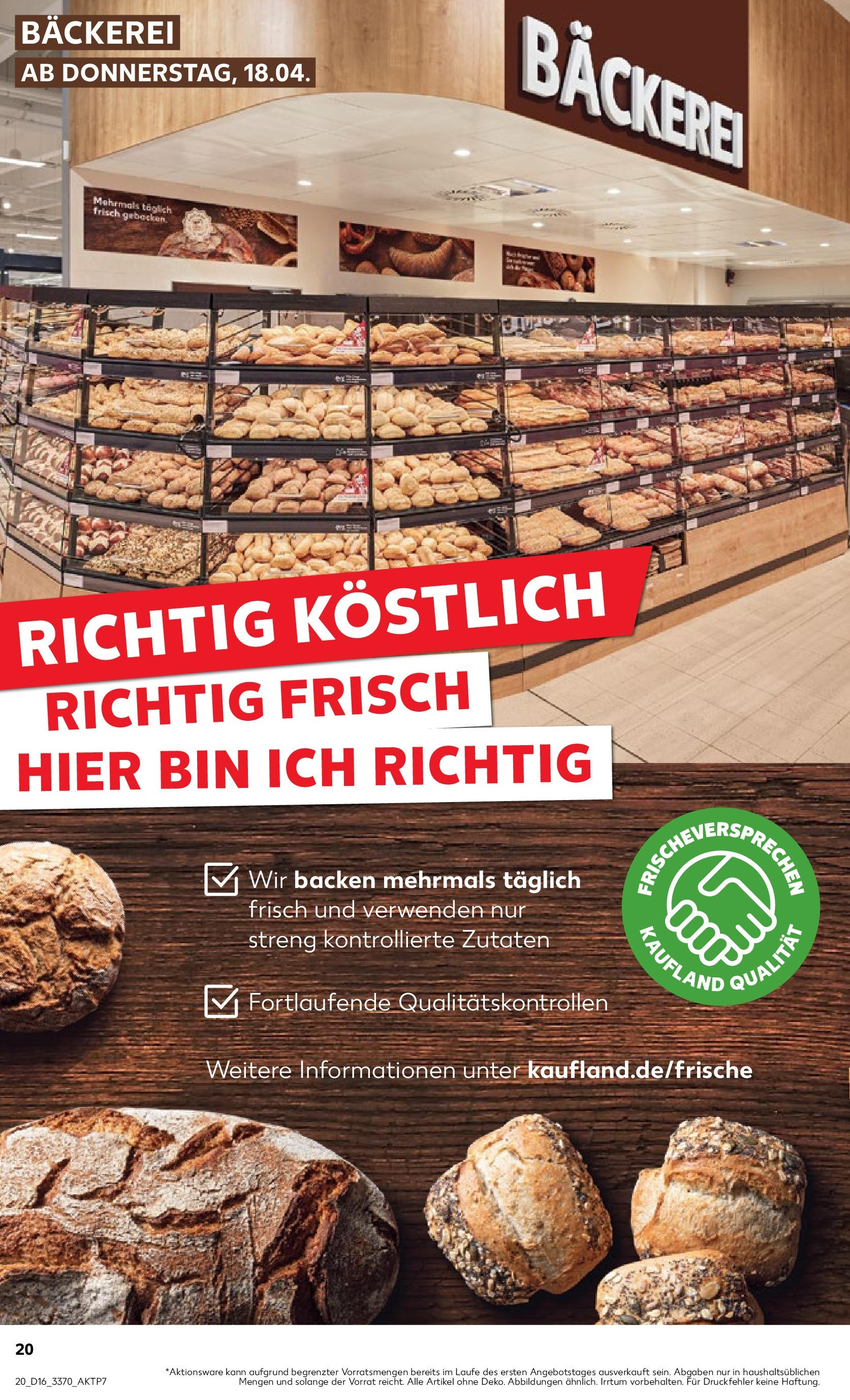 Kaufland - Berlin (ab 18.04.2024) » Angebote Online zum Blättern | Seite: 20 | Produkte: Bäckerei