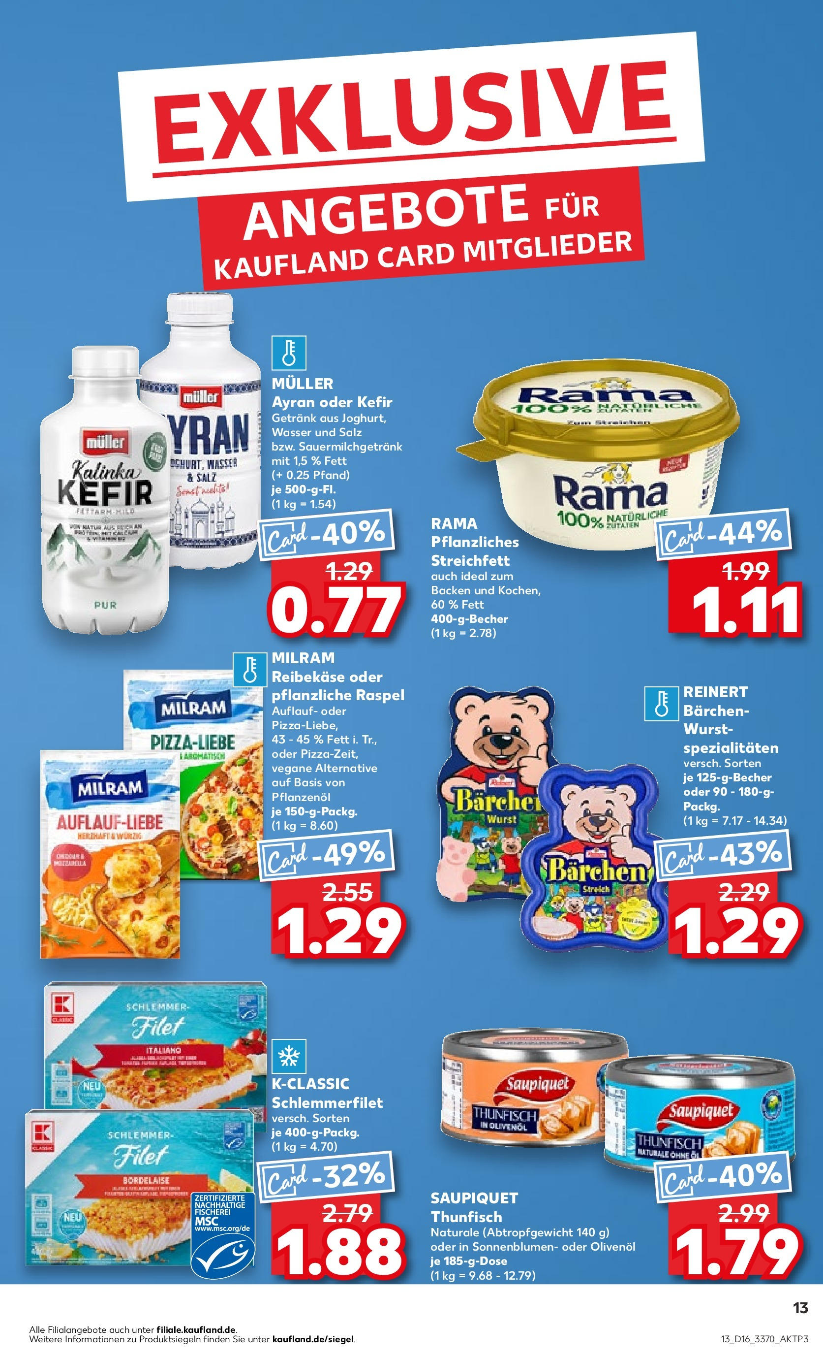 Kaufland - Sachsen (ab 18.04.2024) » Angebote Online zum Blättern | Seite: 13 | Produkte: Kefir, Wasser, Salz, Wurst