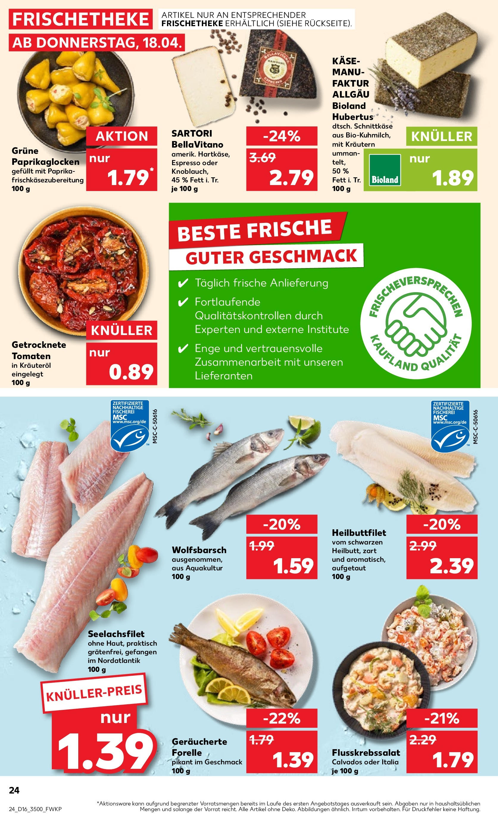 Kaufland - Sachsen (ab 18.04.2024) » Angebote Online zum Blättern | Seite: 24 | Produkte: Käse, Tomaten