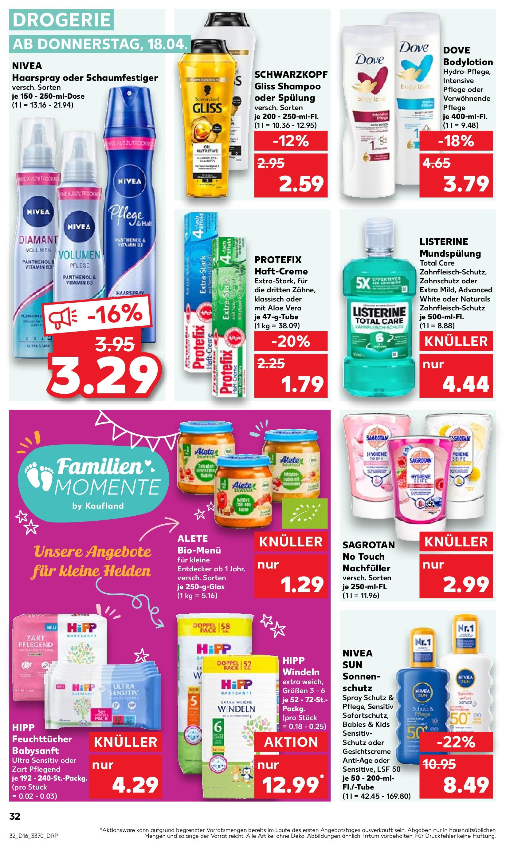 Kaufland - Berlin (ab 18.04.2024) » Angebote Online zum Blättern | Seite: 32 | Produkte: Shampoo, Spülung, Haarspray, Creme