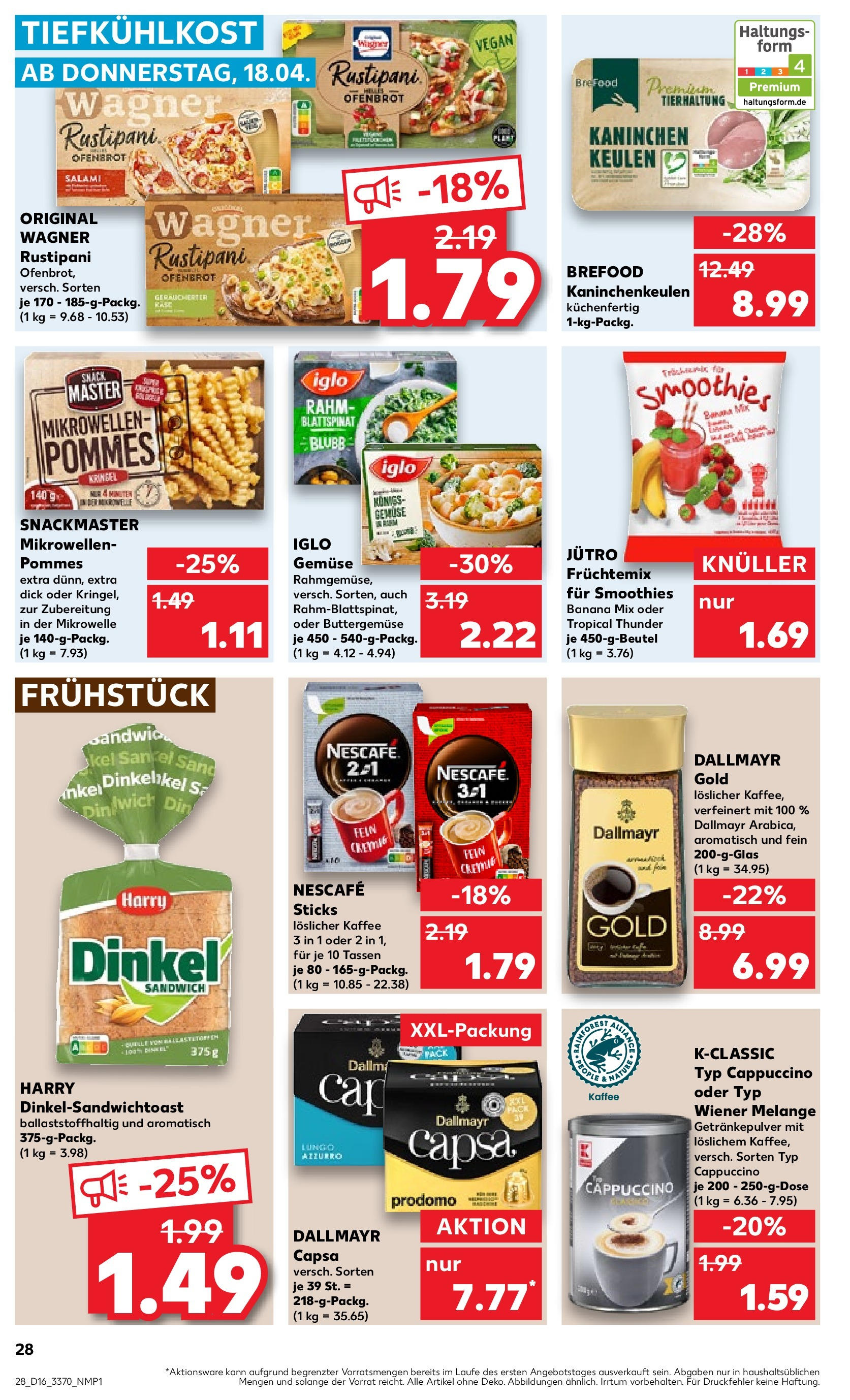 Kaufland - Berlin (ab 18.04.2024) » Angebote Online zum Blättern | Seite: 28 | Produkte: Mikrowelle, Kaffee, Gemüse, Salami