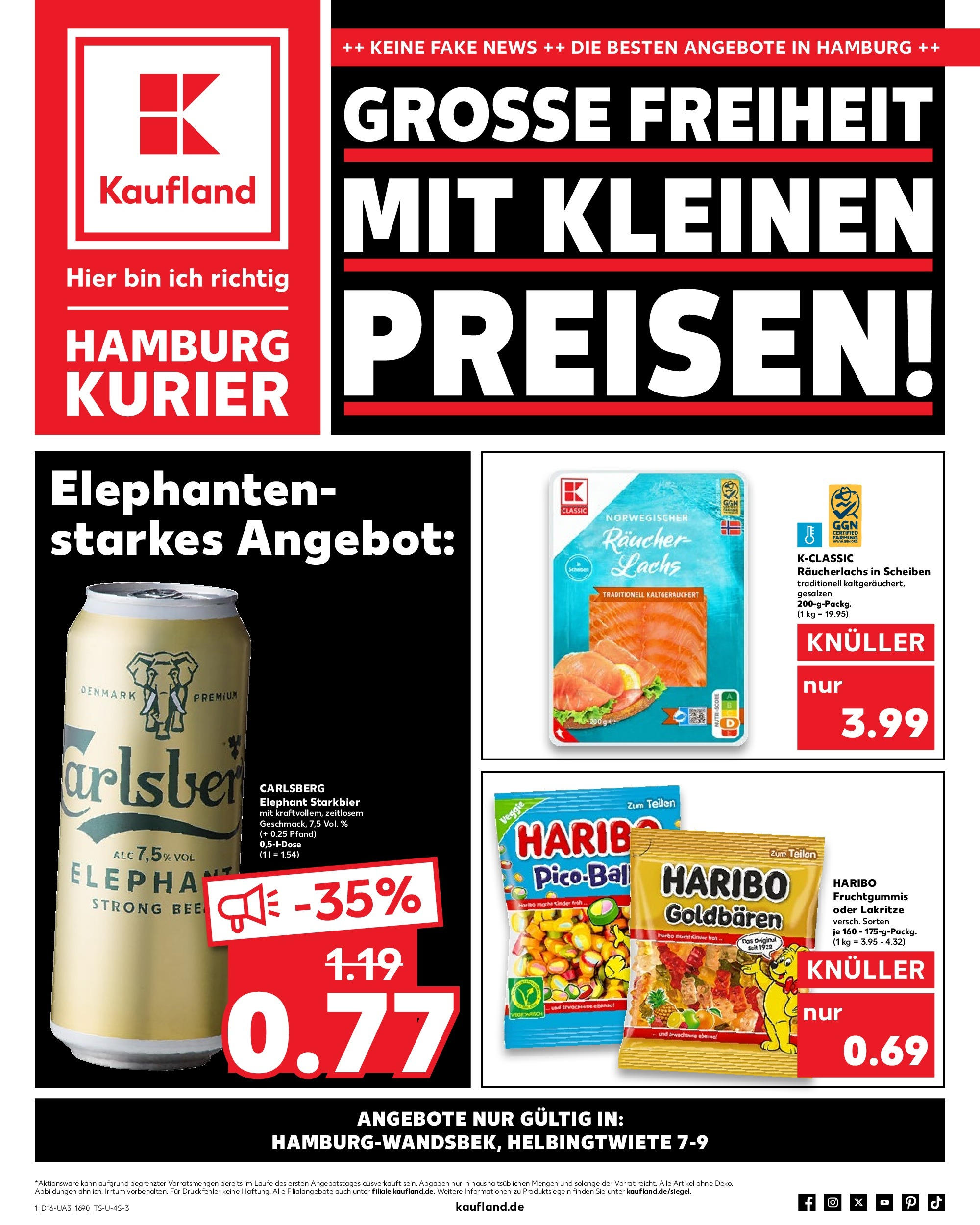 Kaufland - Hamburg (ab 18.04.2024) » Angebote Online zum Blättern | Seite: 1 | Produkte: Butter, Duft, Tomaten