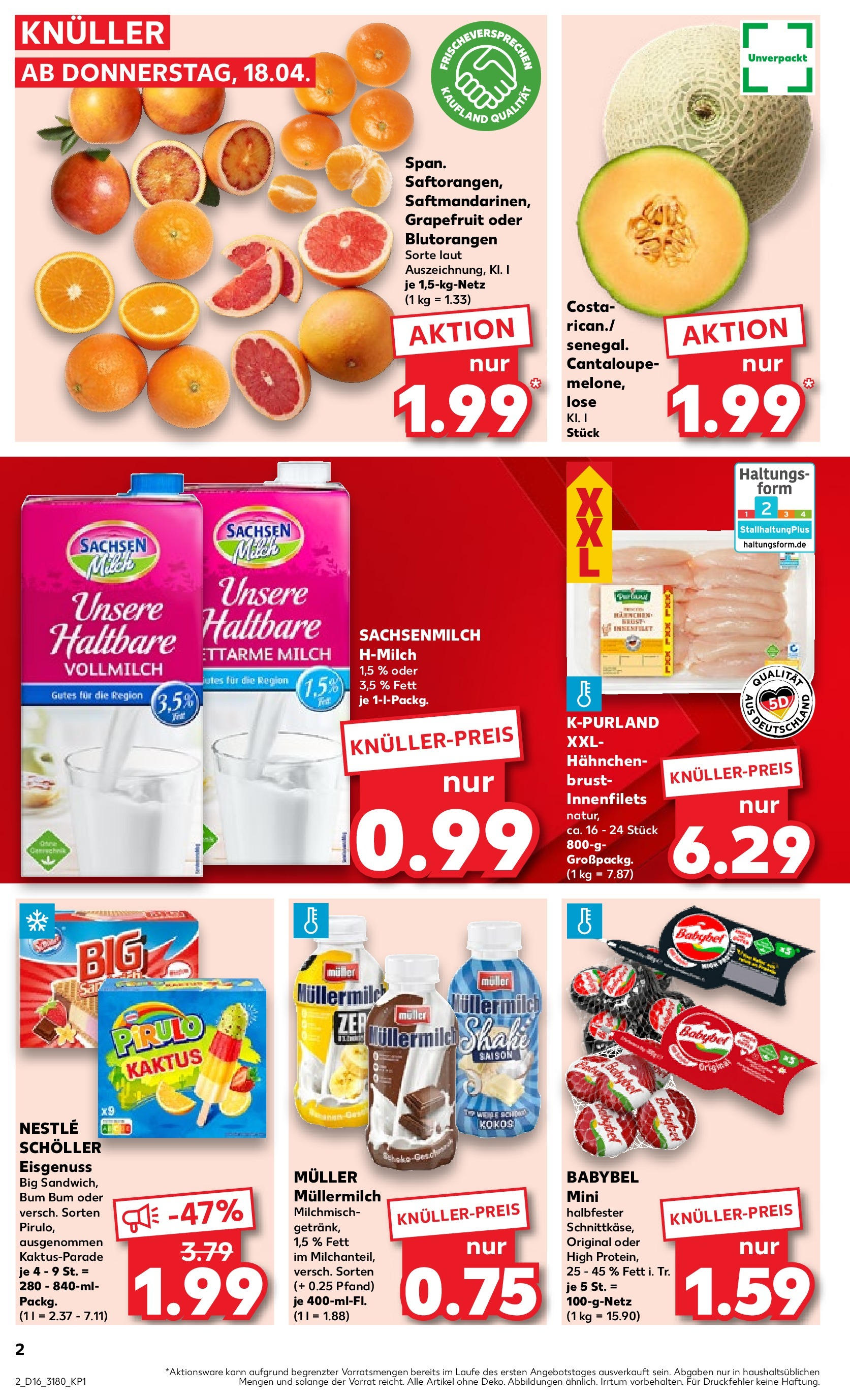 Kaufland Prospekt 	 (ab 18.04.2024) » Angebote Online zum Blättern | Seite: 2 | Produkte: Milch, Grapefruit
