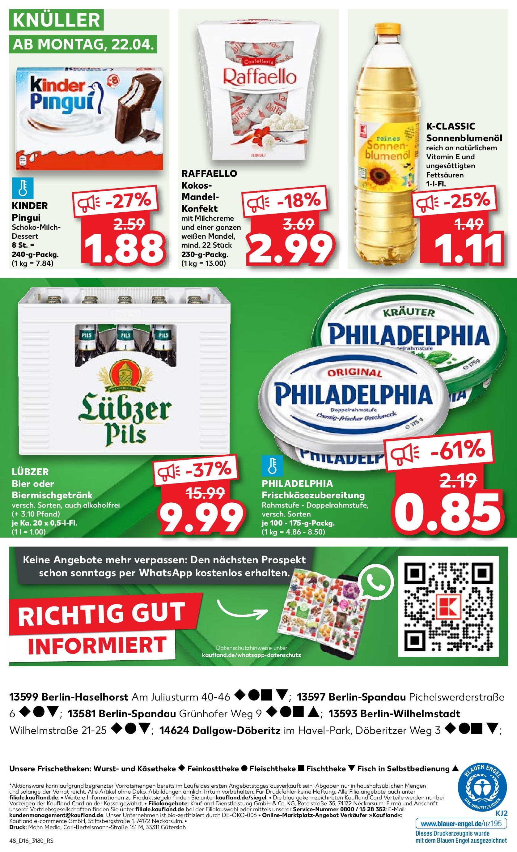 Kaufland Prospekt 	 (ab 18.04.2024) » Angebote Online zum Blättern | Seite: 48 | Produkte: Bier, Bad, Fisch, Wurst