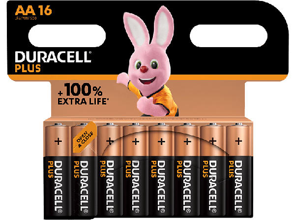 Duracell AA Plus Batterie, 16er Promo Pack