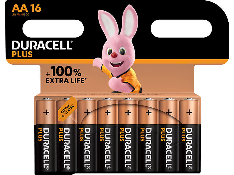 Duracell Plus AA Batterie, 16er Promo Pack