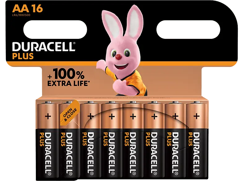 Duracell AA Plus Batterie, 16er Promo Pack