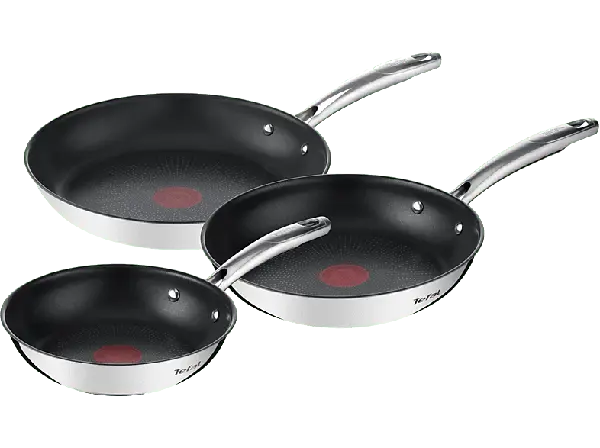 Tefal G732S3 S3 Duetto+ G6 Pfannen-Set 20+24+28cm (Edelstahl, passend für alle Herdarten, 28 cm)