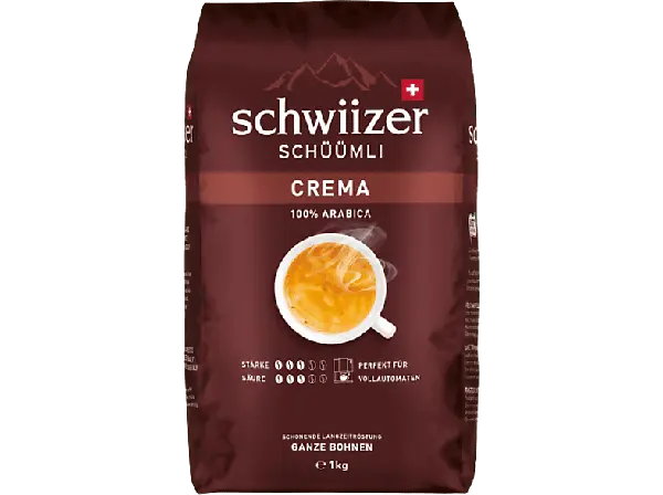 Schwiizer Schüümli Crema Kaffeebohnen, 1 kg