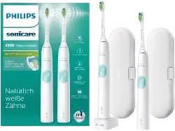 Philips HX6807/35 Sonicare ProtectiveClean 4300 Duo Elektrische Schallzahnbürste Weiß+Mint