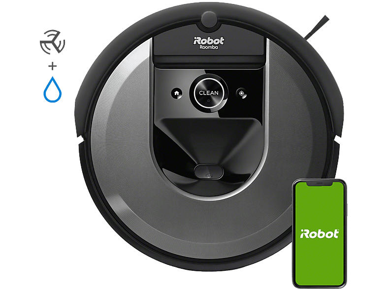 iRobot I817840 Roomba Saug- und Wischroboter (Schwarz, Laufzeit: bis zu 75 Minuten)