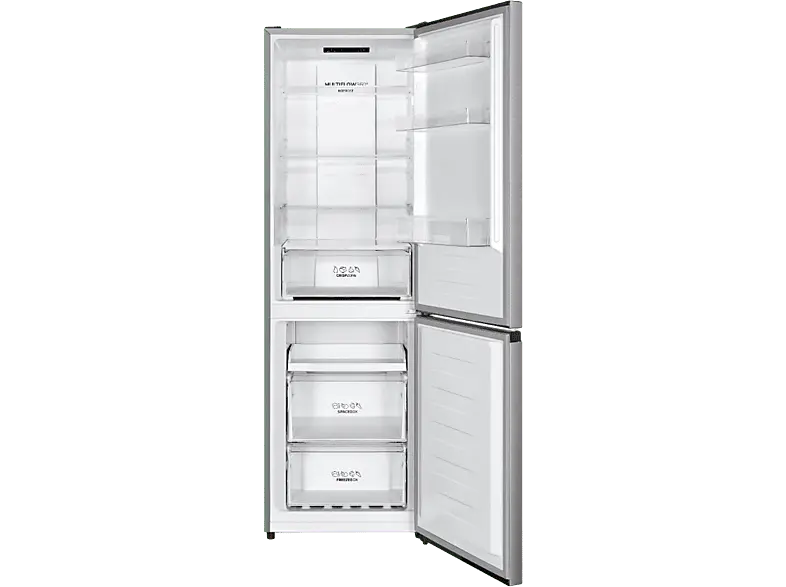 Gorenje NRK619EPXL4 Kühl- und Gefrierkombination (E, 304 l, 1860 mm hoch, freistehend, No Frost (verminderte Eisbildung), Grau)