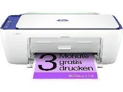 HP DeskJet 2821e Inkl. 3 Probemonate Instant Ink, Multifunktionsdrucker, WLAN, Weiß/Blau