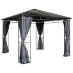 POCO Einrichtungsmarkt Böblingen Grasekamp Hardtop-Pavillon Limone schwarz Stahl B/H/L: ca. 300x280x300 cm