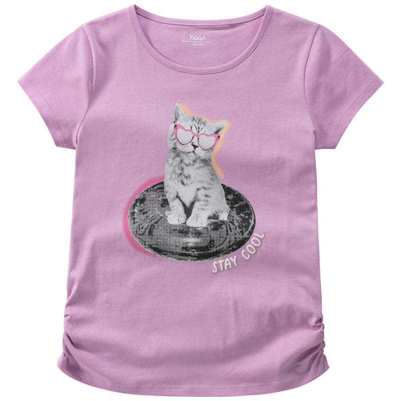 Mädchen T-Shirt mit Katzen-Print