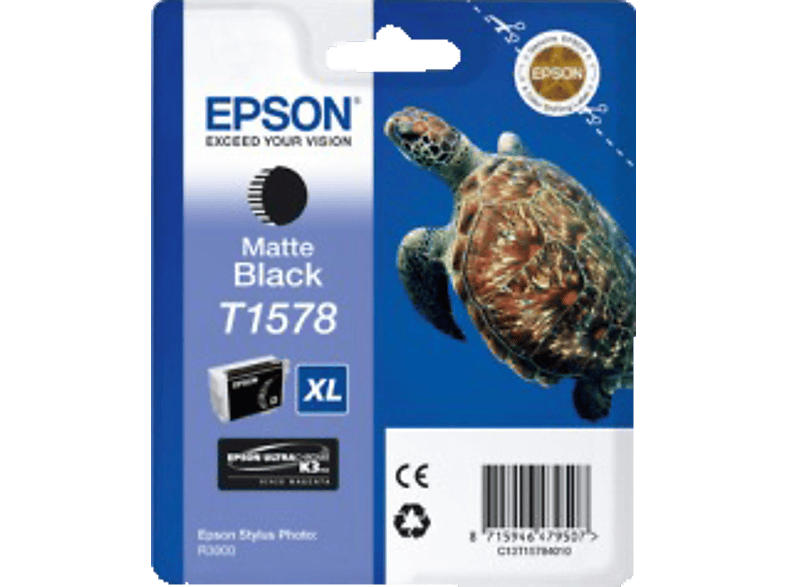 Epson Schildkröte, T1578, Matt-Schwarz, C13T15784010; Tintenpatrone