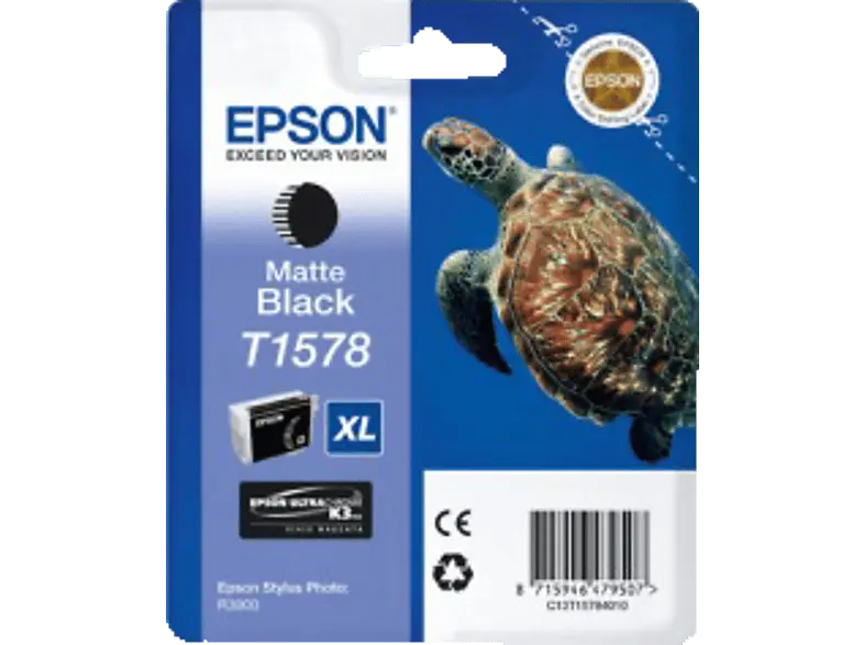 EPSON Schildkröte, T1578, Matt-Schwarz, C13T15784010; Tintenpatrone