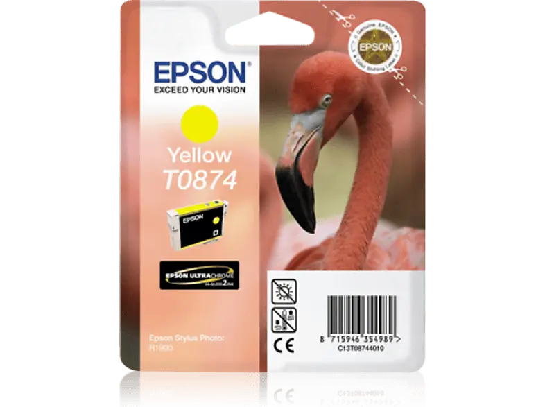 EPSON Flamingo, T0874, Gelb, C13T08744010; Tintenpatrone