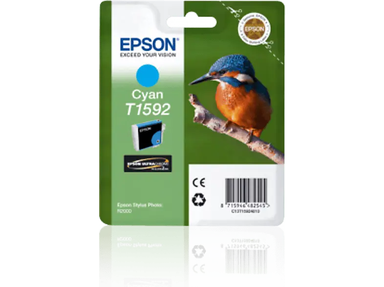 EPSON Eisvogel, T1592 Cyan, C13T15924010; Tintenpatrone