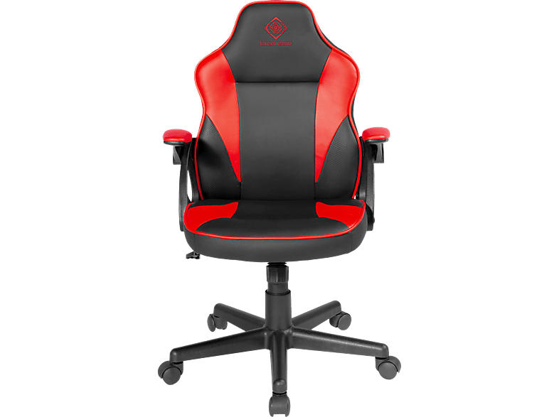 Deltaco GAM-130-BR, Bis 80kg, Kunstleder Gaming Sessel, Schwarz/Rot