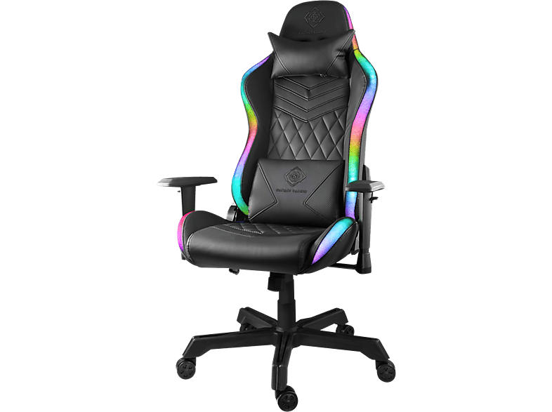 Deltaco RGB Gaming Stuhl, Schwarz/Mehrfarbig