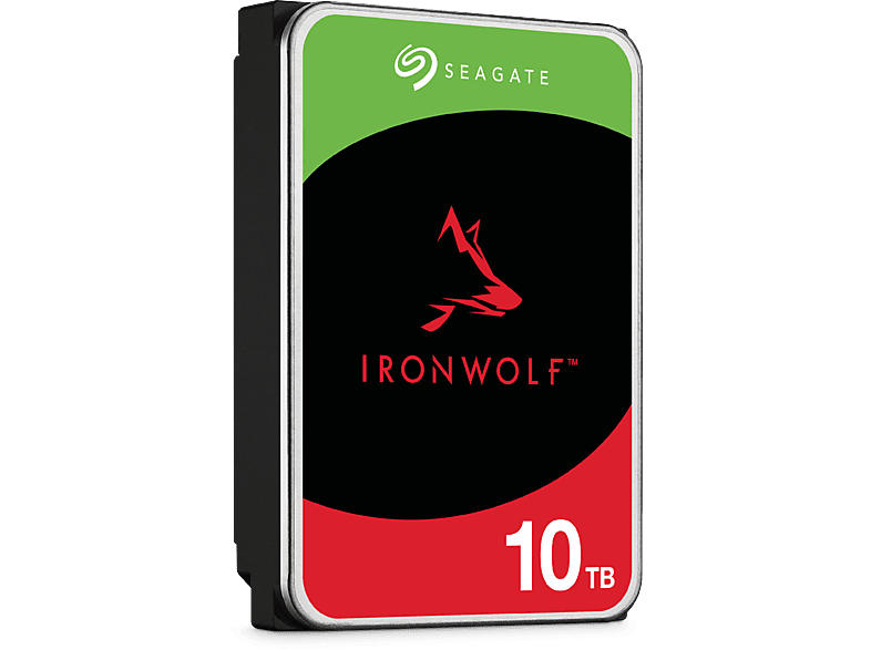 Seagate 10TB Festplatte IronWolf NAS HDD +Rescue, 3.5 Zoll, 7200rpm, 256MB Cache, Silber
