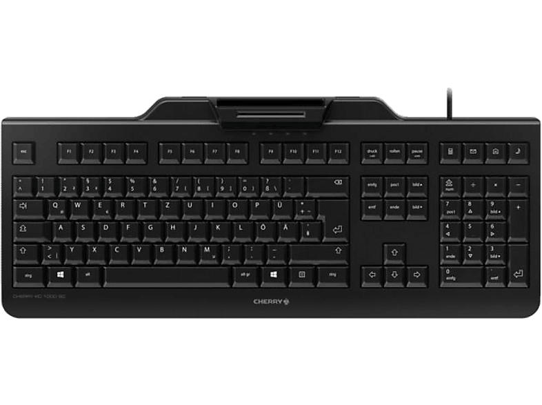CHERRY Tastatur KC 1000 SC mit integriertem Smartcard-Terminal, USB, QWERTZ, Schwarz