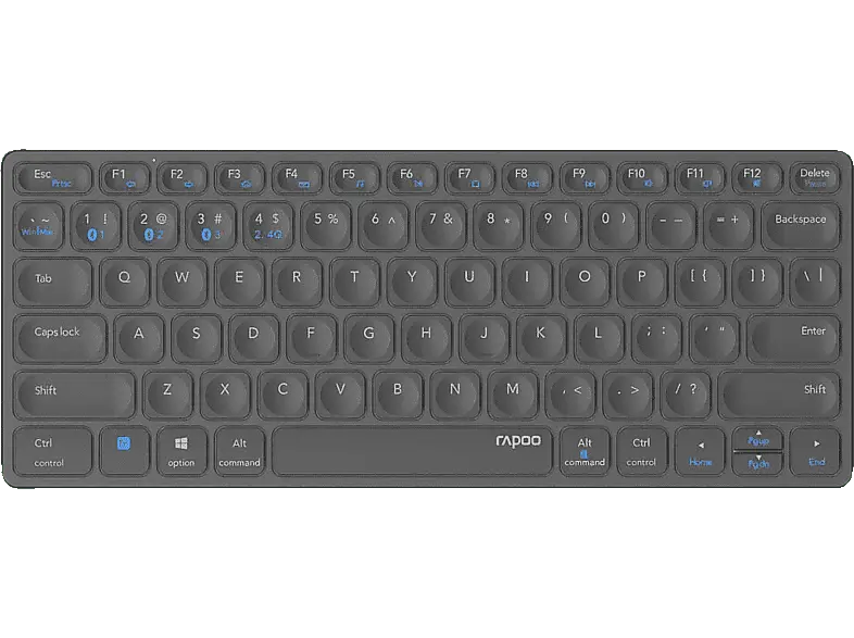 RAPOO Tastatur E9600M Blade, Kabellos, qwertz, Dunkelgrau