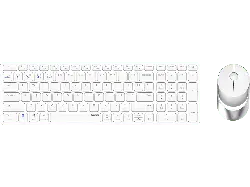 RAPOO 9750M Desktop Set, Multi-Mode, Bluetooth/USB 2.4GHz, qwertz, 1600dpi, Weiß