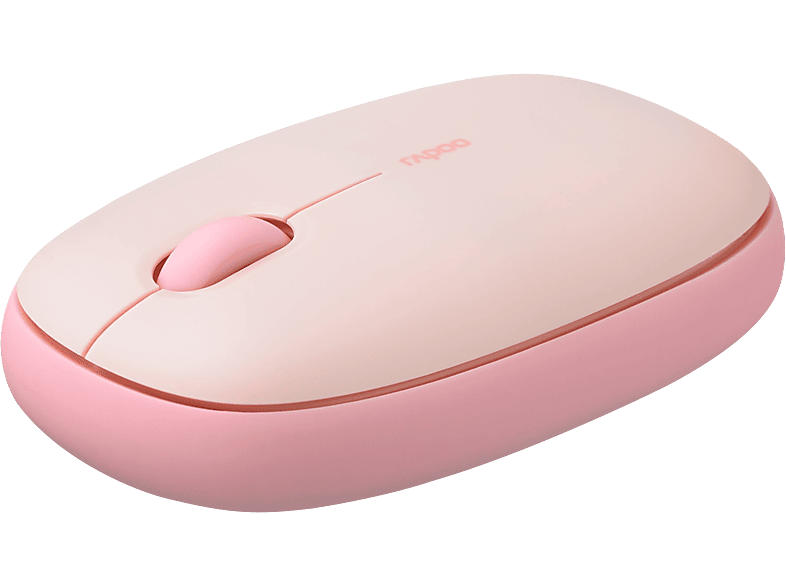 Rapoo M660 Silent Maus, Bluetooth 5.0, 1300 dpi, 3-Tasten, USB 3.0, Rosa