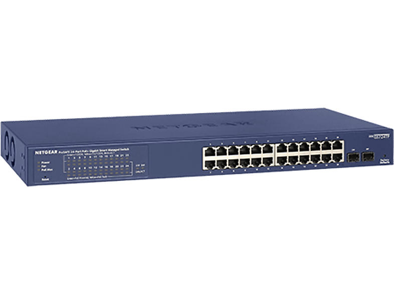 Netgear GS724TPv2 24-Port Gigabit Ethernet PoE+ Smart Switch mit 2 SFP Ports und Cloud Management