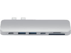 Satechi Type-C Pro USB-Hub, 4K60Hz HDMI, PD 87W, RJ45, SD/Micro-SD, Silber; USB Hub