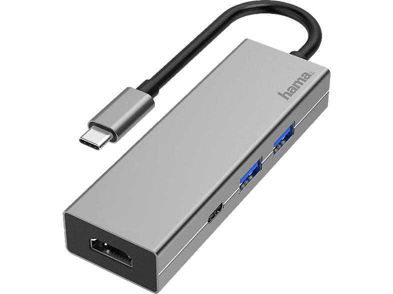 Hama USB-C-Hub Multiport, 4 Ports, 2x USB-A, USB-C, HDMI™; Adapter