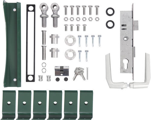 Zubehör-Set für Einzeltor Flexo grün verzinkt