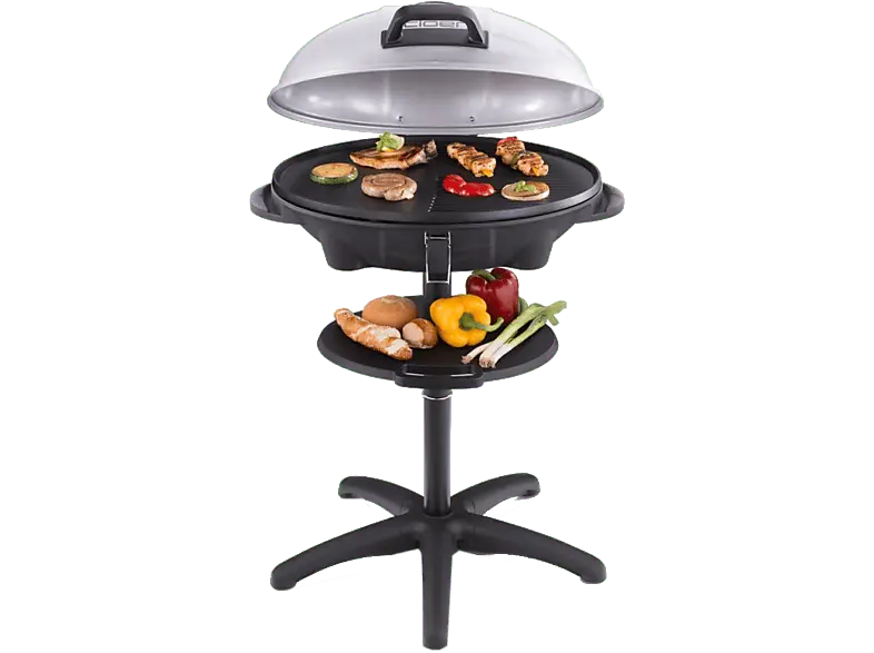 Cloer Outdoor- BBQ Grill Stand Griller, Schwarz (2400 Watt)