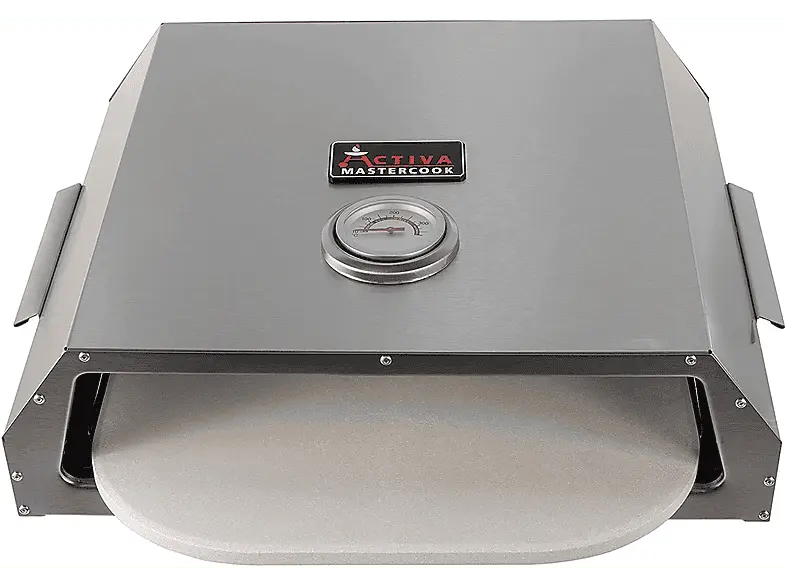 actIVA 12599 Pizzaaufsatz Universell Pizzaofen für Griller, Silber