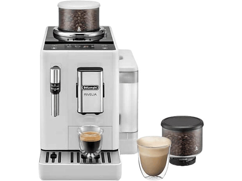 De'Longhi Exam 440.35 W RIVELIA Kaffeevollautomat (White, Stahlmahlwerk, 19 bar)