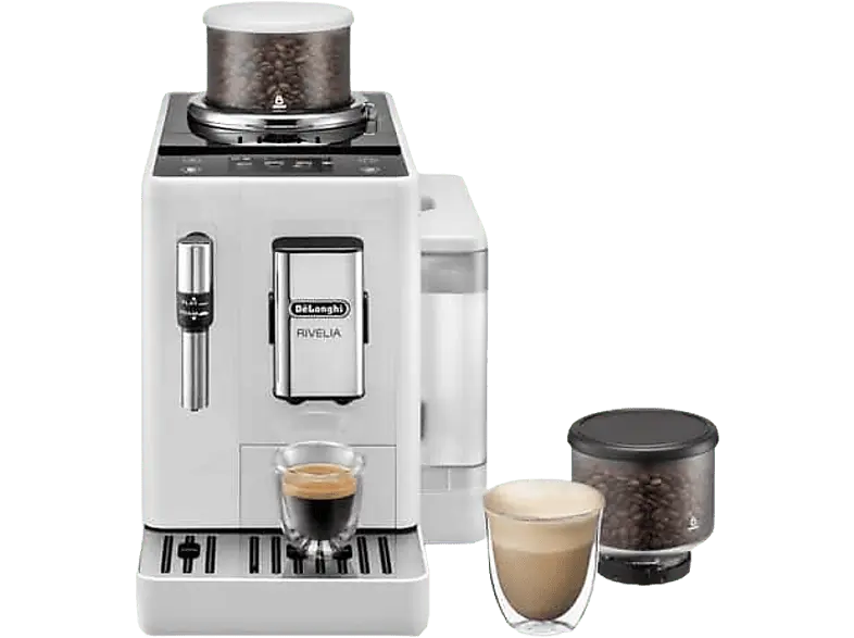 De'Longhi Exam 440.35 W RIVELIA Kaffeevollautomat (White, Stahlmahlwerk, 19 bar)