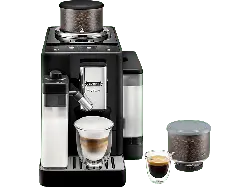 De'Longhi Exam440.55.B Rivelia Kaffeevollautomat (Schwarz, Kegelmahlwerk, 19 bar, externer Milchbehälter) mit 5 Jahre Geräteschutz