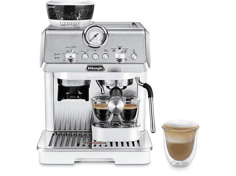 De'Longhi EC9155.W La Specialista Arte Espressomaschine (Weiß, 8-stufiges Mahlwerk, 1300 Watt, 15 bar)