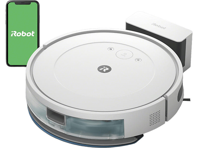 iRobot Roomba Combo Y011240 Essential Saug- und Wischroboter, 4-Stufen-Reinigungssystem, Kompatibilität mit Sprachassistenten (Weiß, Laufzeit: bis zu 120min.)