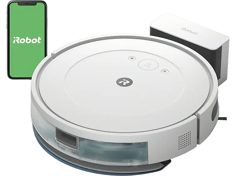 iRobot Roomba Combo Y011240 Essential Saug- und Wischroboter, 4-Stufen-Reinigungssystem, Kompatibilität mit Sprachassistenten (Weiß, Laufzeit: bis zu 120min.)