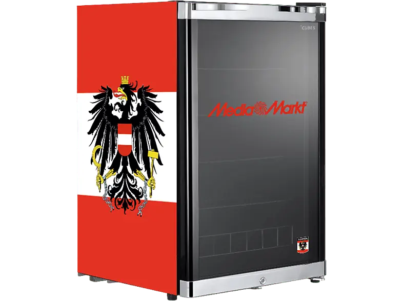 Cubes HC 263 E High Austria EURO24 Edition Getränkekühlschrank (E, 845 mm hoch, Rot, 115 l)