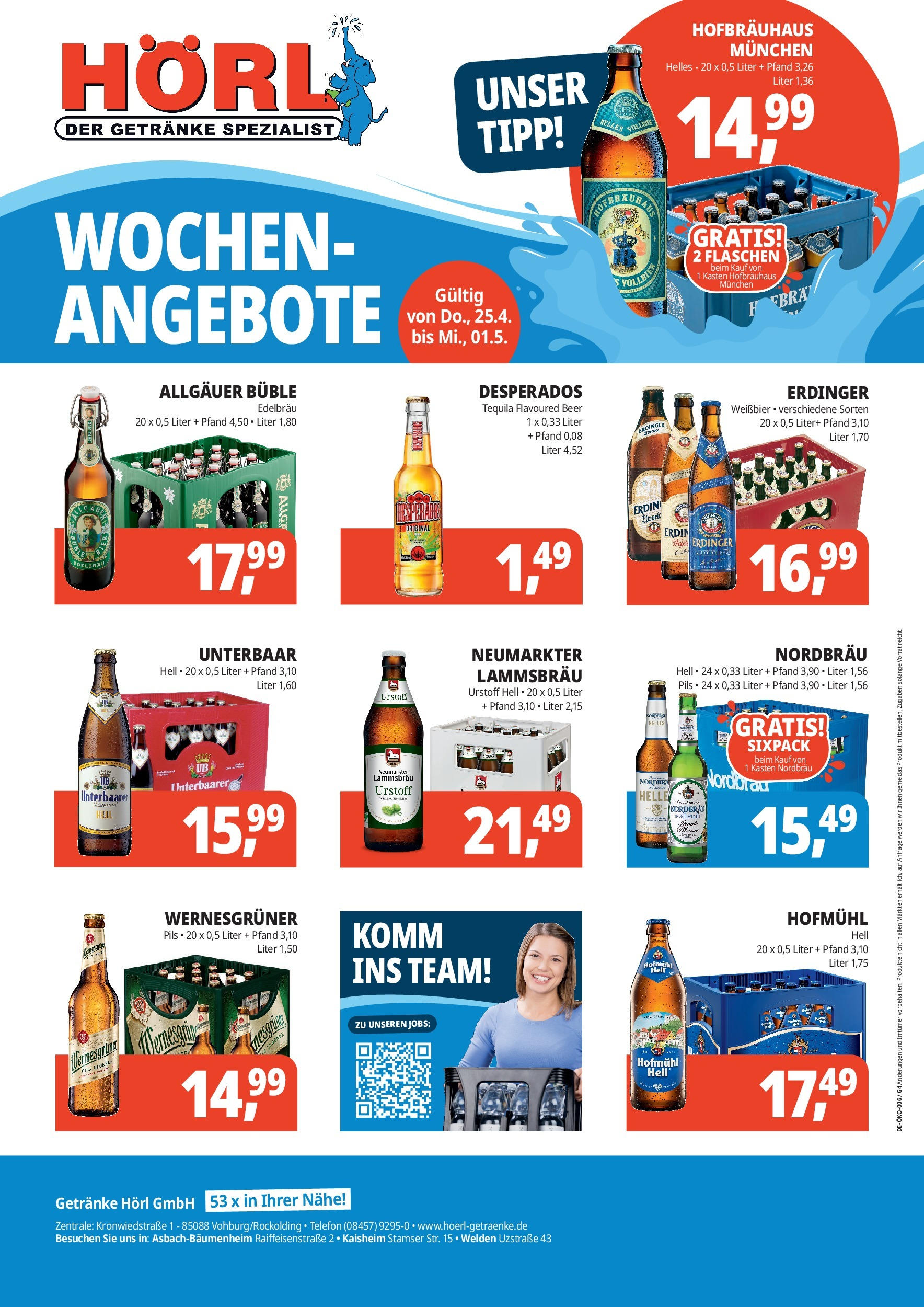 OFFERS - Getränke Hörl: Wochen-Angebote! (ab 24.04.2024) zum Blättern | Seite: 7 | Produkte: Pils