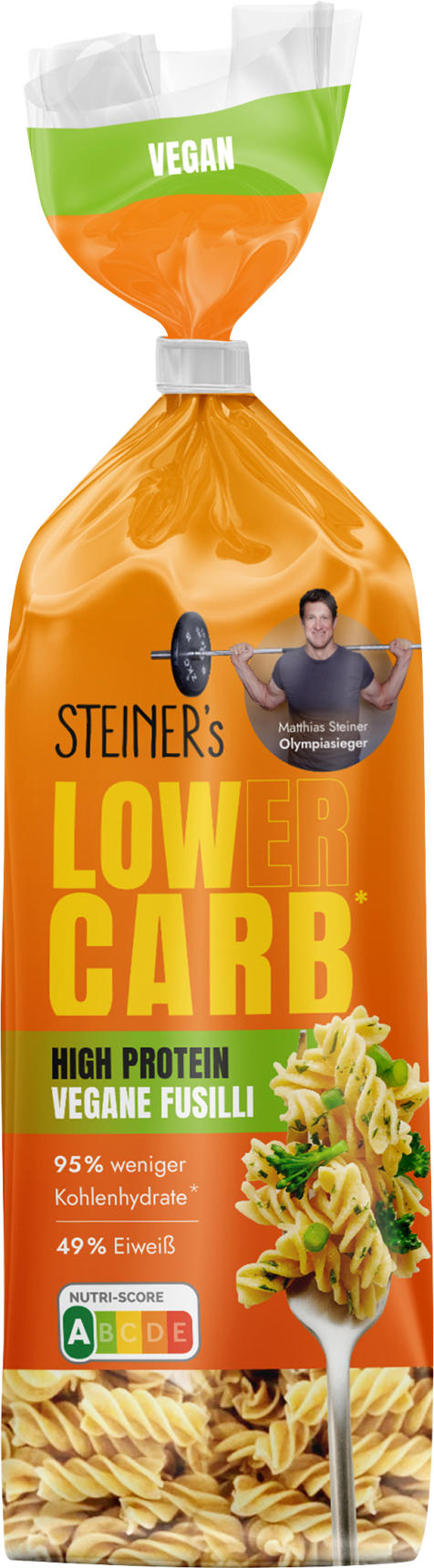 Steiner‘s Nudeln, LOWer Carb High Protein vegane Fusilli