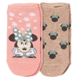 2 Paar Minnie Maus Sneaker-Socken mit Motiven